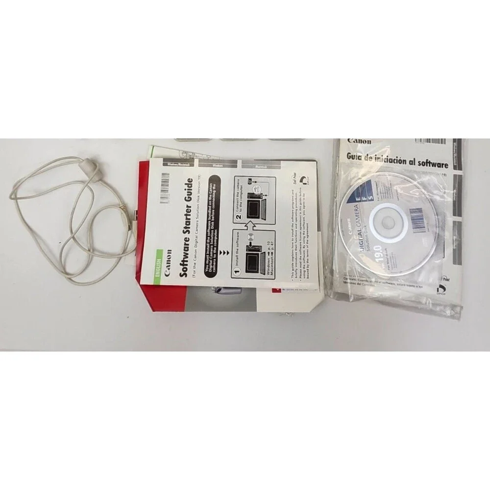 Canon PowerShot A95 Digital Camera 5.0 MP Silver w/ Accessories For Repair